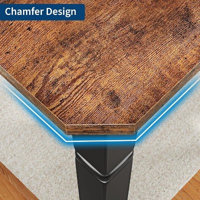 Chamfer design and protective edge detailing on table corner