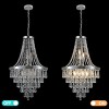 BAOURE 20in Modern Crystal Pendant Chandelier with Golden Finish – Elegant 11-Light Hanging Light Fixture Tiered Design for Dining Room, Living Room - 2 of 4