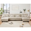4-Seater Chenille Cloud Sectional Sofa,Modular Deep Seat Couch with 2 Ottomans, Comfy Sofa with Bolster Arms for Living Room-Tanpinhause - 2 of 4