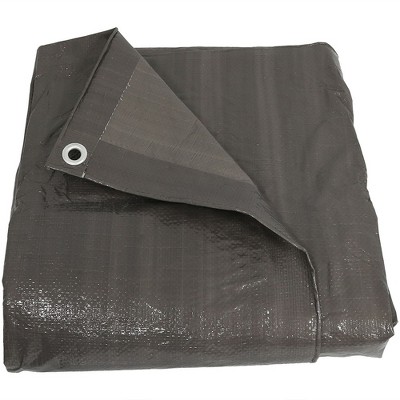 Sunnydaze Outdoor Heavy-Duty Multi-Purpose Plastic Reversible Protective Tarp Cover - 6' x 8' - Dark Gray