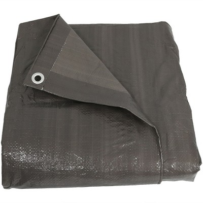 Sunnydaze Outdoor Heavy-Duty Multi-Purpose Plastic Reversible Protective Tarp Cover - 12' x 16' - Dark Gray