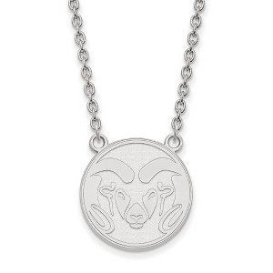 Black Bow Jewelry 14k White Gold Colorado State Rams NCAA Necklace 18 Inch - 1 of 4