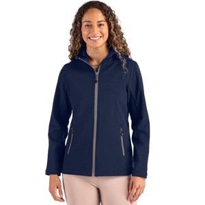 Clique Tempo Recycled Stretch Softshell Womens Hooded Jacket - 1 of 2