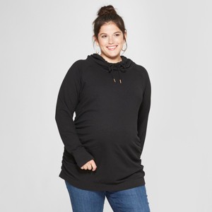 Maternity Plus Size Cowl Neck Sweatshirt - Isabel Maternity by Ingrid & Isabel Black 4X, Women