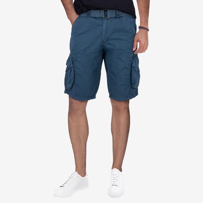 RAW X Men's Belted 12.5"Inseam Plus Size Cargo Shorts,Camo Shorts,Plaid Shorts(Big and Tall)