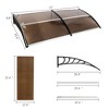 Outdoor Front Door Canopy - 200x100cm Curved Porch Awning with Black Bracket, Weatherproof Brown Roof Cover for Patio & Entryway Protection - 3 of 4