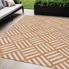 Orange And Ivory Geometric Washable Indoor Outdoor Area Rug - 2 of 4