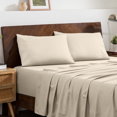 Sand Hypoallergenic Microfiber Queen Pillowcases Set of 2
