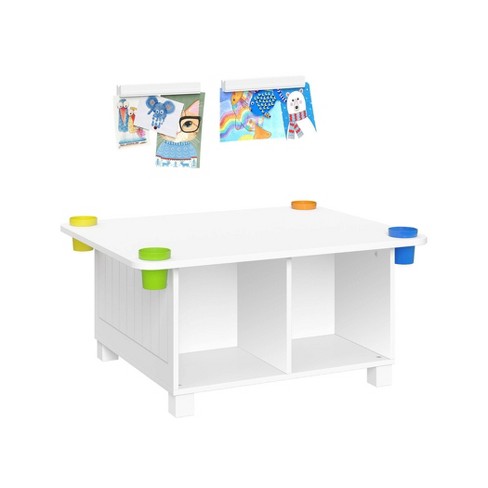 RiverRidge Home Kids' Desk and Art Activity Table 4 Storage Cubbies and Cups White with 2 Art Bars - image 1 of 4