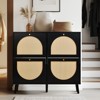 KTMBDW Natural Rattan 4 Flip Door Shoe Cabinet Organizer Freestanding, Modern Shoe Rack Storage Organizer for Entryway, Closet, Hallway - 4 of 4