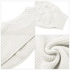 Girls Pullover Sweater Cable Knit Soft Comfy Sweater for Girls Crew Neck Sweater Puff Sleeve Ribbed Knit Cuff - 3 of 4