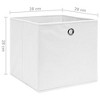 vidaXL Non-Woven Fabric Storage Boxes, Set of 10- Contemporary Style Folding Closet Organizers - Ideal for Wardrobe, Shelves - White - 4 of 4