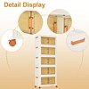 VECELO 3/4/5 Tier Stackable Storage Bins with Lid, Folding Storage Cabinet with Double Door & Wheels, Milky White - 4 of 4
