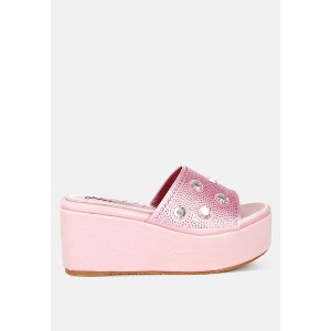 Meta charts Diamante & Rhinestone Flatform Women Sandals - 1 of 4