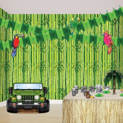 Green Jungle Safari Jeep Photo Prop Backdrop
