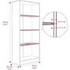 Fontoi Decorative Bookshelf, Adjustable Storage Bookcase, Freestanding Bookshelf with 4 Shelves for Living Room Home Office, Gray, 11.6"* 24.4"*55.9" - 2 of 4