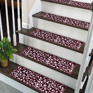 Sussexhome Leaves Collection Non-Slip Carpet Stair Treads, 9" X 28" - 1 of 4