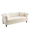 3-Seater + 2-Seater Velvet Chesterfield Sofa with Nailhead Trim and 4 Pillows for Living Room, Bedroom - 4 of 4