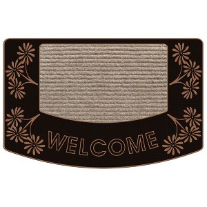 J&V TEXTILES Original Durable Rubber Door Mat, 18x28, Heavy Duty Doormat, Indoor Outdoor, Waterproof, Easy Clean, Low-Profile Mats for Entry, Garage - 1 of 2