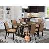 HomeStock 7-Piece Distressed Jacobean Finish Solid Wood Top Dining Table with 6-Chairs - 2 of 4