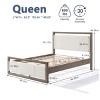 Upholstered Bed Frame With Ivory Boucle Fabric Headboard Queen King Minimalist Bed Frame,Wooden Double Bed Frame-Cuddlewood - 4 of 4