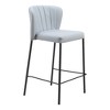 HomeRoots Set of Two 26" Gray And Black Faux Leather And Steel Counter Height Bar Chairs - 4 of 4