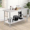 60X24x35 Inch Stainless Steel Work Table with Double Shelf, Heavy Duty Prep Station for Kitchen Restaurant or Garage Storage - 3 of 4
