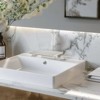 Cobbe Brushed Nickel Widespread Waterfall Bathroom Sink Faucet 3-Hole 8-Inch Modern Bathroom Faucet Two-Handle Sink Faucet - 2 of 4