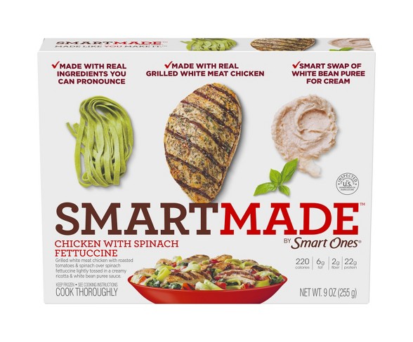 Smart Made Frozen Chicken with Spinach Fettuccine - 9oz