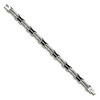 Black Bow Jewelry Men's 10mm Polished Stainless Steel & Black Rubber Bracelet, 8 Inch - 2 of 4
