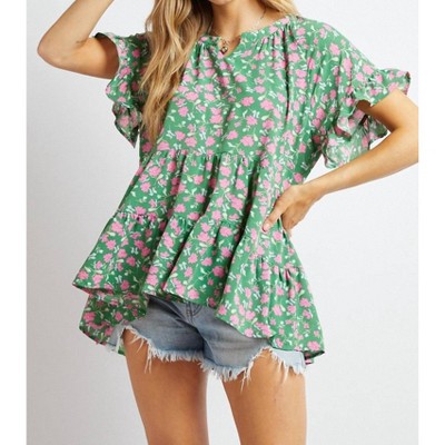 Women's Printed Smocked Top - DAVI & DANI
