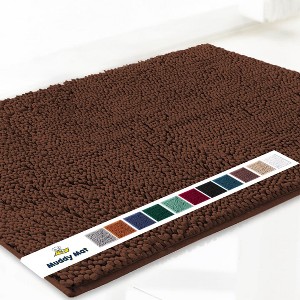 Muddy Mat Highly Absorbent  Soft Chenille Door Mat and Pet Rug Non Slip Thick Washable Area and Bath Mat for Indoor and Outdoor - 1 of 2