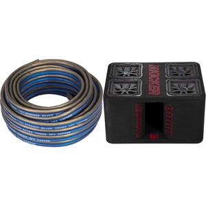Kicker 47QL7R122 12-Inch (30cm) Loaded Ported Quad Box, 2-Ohm w/ Speaker Wire Bundle - 1 of 4