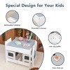 TopComfy Kids Table Sets Kids Table and Chair Set 3 in 1 Wooden Activity Table Toddlers Drawing Reading for Playroom, White, 23.62"*23.62"*18.9" - 4 of 4