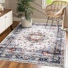 Washable Floral Medallion Living Room Bedroom Rugs, Soft Non Slip Throw Carpet for Dining Room, Stain Resistant Floor Cover - 3 of 4