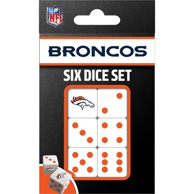MasterPieces Officially Licensed NFL Denver Broncos - 6 Piece D6 Gaming Dice Set Ages 6 and Up