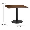 Emma and Oliver 36SQ Natural Table Set-X-Base & 4 Ladder Back Chairs,Black Seat - 3 of 3