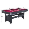 6-FT Pool Table with Table Tennis Top, 2-in-1 Multi Game Table with Net, 2 Table Tennis Paddles , 2 Balls and 2 Wood Cues, 15 Balls + 1 White Ball - 3 of 4
