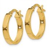 Black Bow Jewelry 3mm x 19mm 14k Yellow Gold Polished & D/C Edge Round Hoop Earrings - 2 of 4