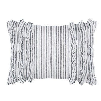 King Gray Floral Cotton 7-Piece Ruffled Bedspread Cover Set