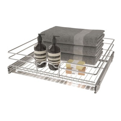 Rev-a-shelf 5wb2 2-tier Wire Basket Pull Out Shelf Storage For Kitchen Base  Cabinet Organization, Chrome : Target