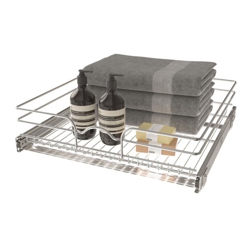 Rev-a-shelf Kitchen Cabinet Pull Out Shelf And Drawer Organizer Slide Out  Pantry Storage Basket In Multiple Sizes, 21 X 20 In, 5wb1-2120cr-1 : Target