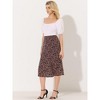 INSPIRE CHIC Women's Print Floral Peasant Elastic Waist A-Line Midi Skirts - 2 of 4
