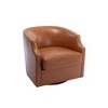 CAVINAS PU Leather Fabric Swivel Accent Chair with Curved Backrest,Upholstered Swivel Living Room Chairs,Reading Chairs for Living Room - 2 of 4