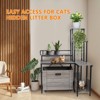 2025 Hidden Litter Box Furniture - Cat Litter Box Enclosure with Flower Stand, Pull-Out Tray, and Corner Design - 3 of 4