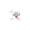 Black Bow Jewelry Sterling Silver and Enameled Just Married Heart Bead Charm - 2 of 3