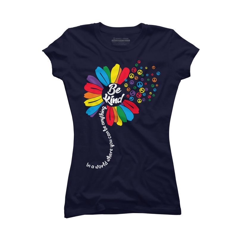Adult Design By Humans You Can Be Anything Be Kind Flower Pride By HARGOOT-Shirt, 1 of 3