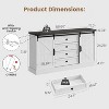 Garvee Farmhouse Dresser with Sliding Barn Doors 45 4-Drawer Wood TV Stand and Storage Chest Antique White - 2 of 4