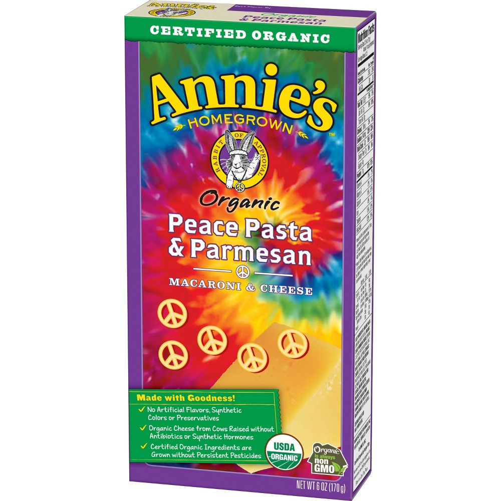 UPC 013562300693 product image for Annie's Peace Pasta & Parmesan Macaroni & Cheese 6 oz | upcitemdb.com