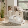Elevated Luxury Velvet Dog Sofa Bed L Shaped Dogs Lounger Couch Bed with Removable Cushion Mat & Soft Pillow for Kitten Puppy - 2 of 4